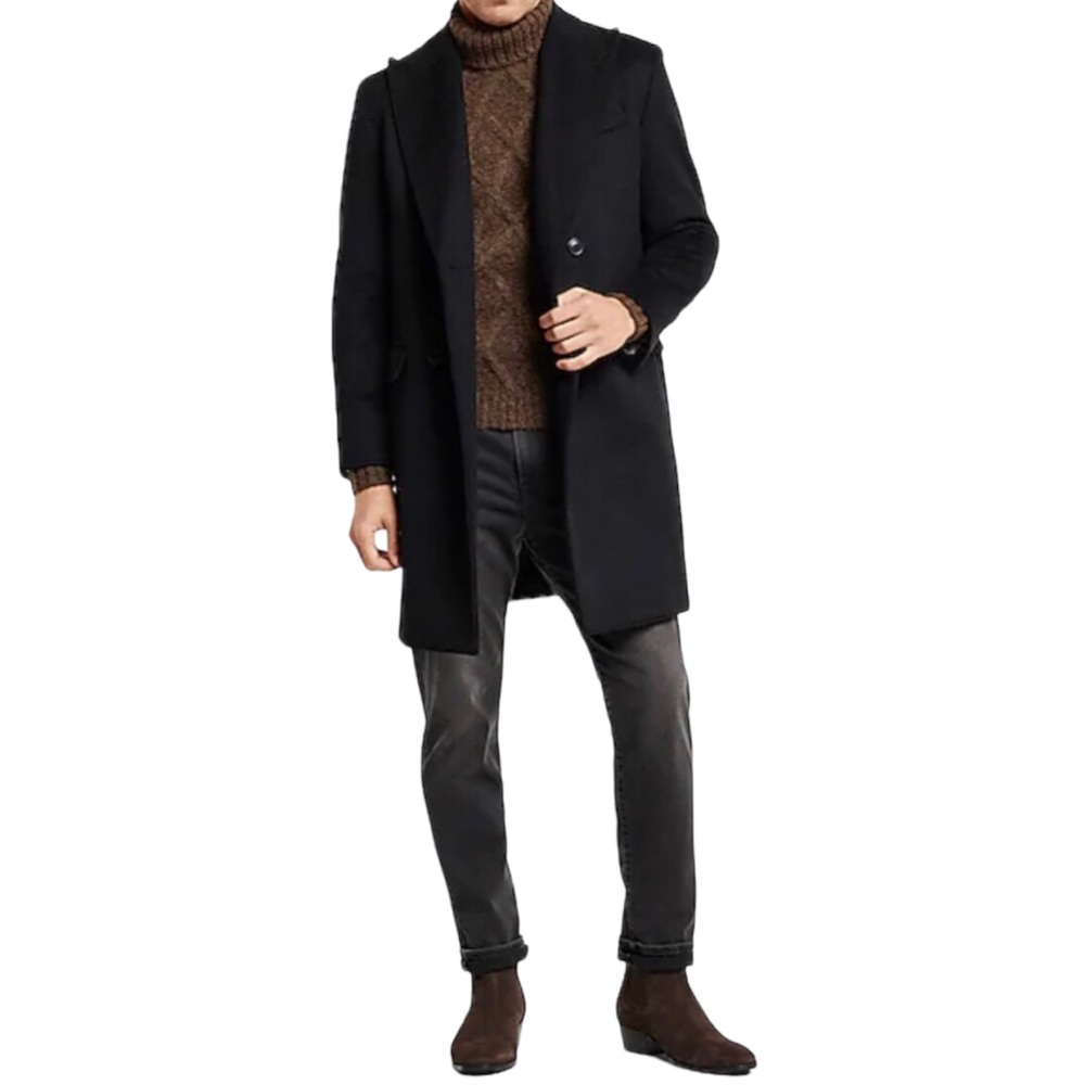 Express Wool Cable Knit Turtleneck Sweater Brown XL - Picture 7 of 14